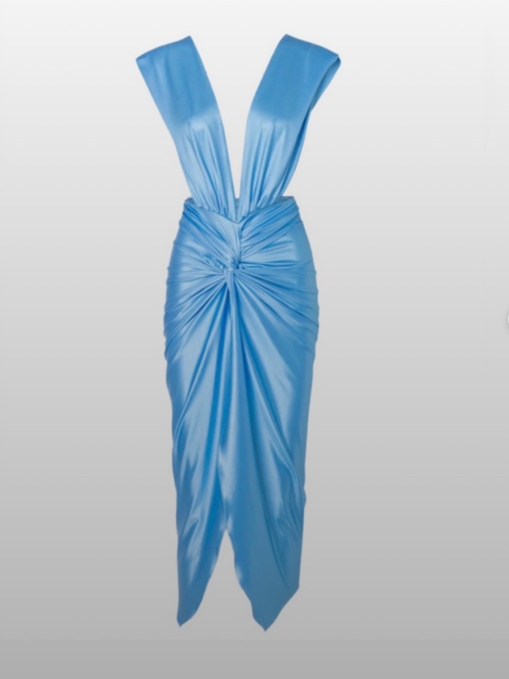 Baobab Nia Sky Blue Satin Twist Dress